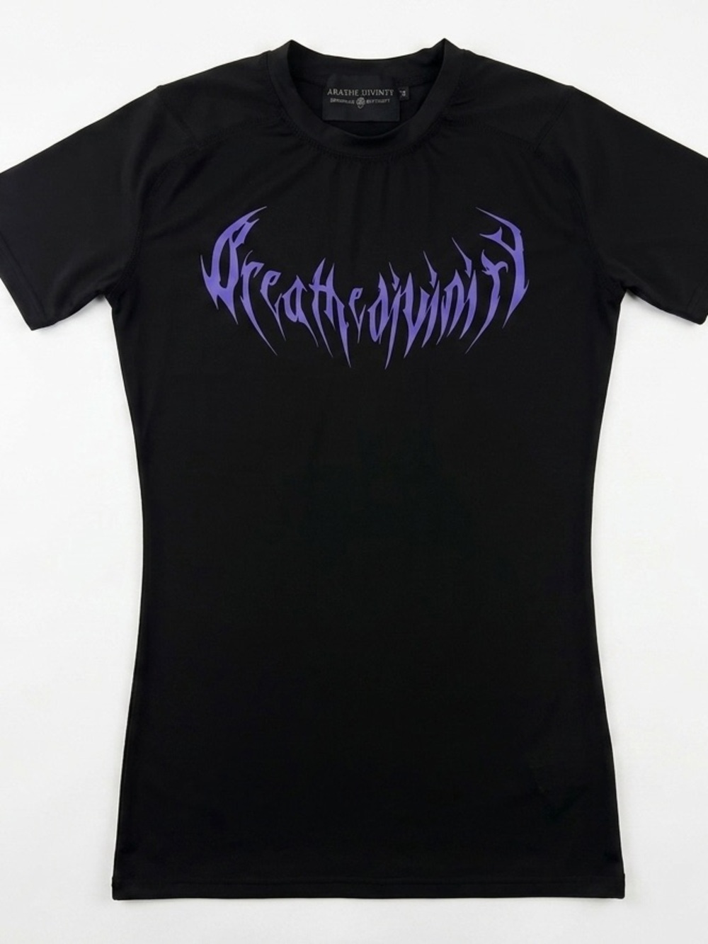 Breathe Divinity Black Compression Athletic Shirt Purple Graphic M Streetwear
